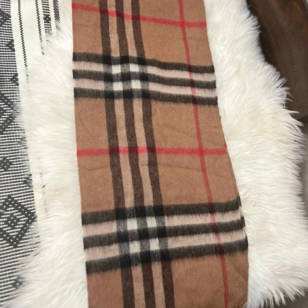 Burberry Classic Check Scarf in Brown and Tan. Excellent condition